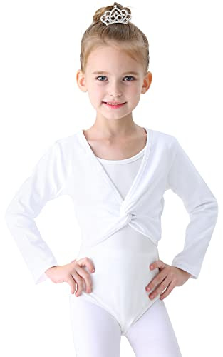 Soudittur Ballettjacke Mädchen Langarm Weichem Baumwollstoff Wärmende Ballettkleidung für Kinder