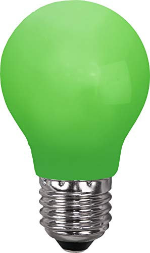 Star Decoration LED E27 Verde Policarbonato 1 pezzo/Carta, 15 LM, 230 V/0,9 W, ca. 5,5 x 9,6 cm