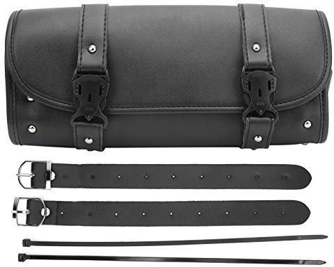KIMISS Motorrad Gabel Tasche, PU Leder Werkzeug Aufbewahrungstasche vorne hinten Organizer Satteltasche Universal für Motorradfahren