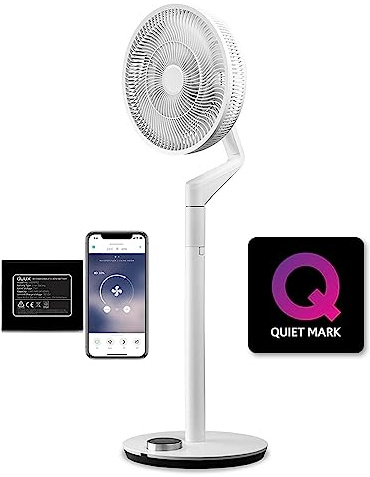 Duux Whisper Flex Ultimate Smart Portable Fan, Cordless with Battery Pack, with Remote Control, Alexa & Smart App, 30 Cooling Speeds, Height Adjustable, Oscilating, Quiet Fan, Night Mode, Timer, White