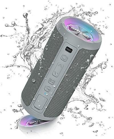 Ortizan Bluetooth Lautsprecher mit Licht, Musikbox Tragbarer Bluetooth Box mit IPX7 wasserdicht, Dualen Bass-Treibern, 30h Akku, Freisprechfunktion für Phone, Draußen