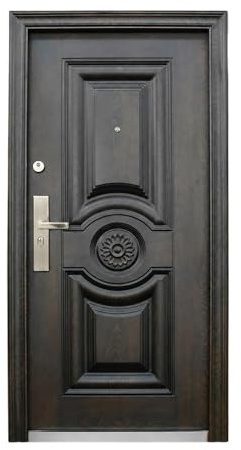 Porta Blindata Marrone Scuro Per esterno Ed interno Apertura Sia A Destra Che A Sinistra Portoncino Moderno Completo Maniglia Spioncino E Due Chiavi P10 (Apertura interna sinistra)