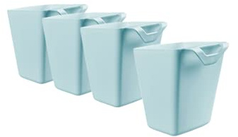 Rikyo 4 Stück hängende Becherhalter,Trolley-Aufbewahrungskorb, Rollwagen-Zubehör,11,9 x 10,2 cm hängender Stiftehalter, Hängeeimer, Pflanzenbehälter, Aufbewahrungseimer, Make-up-Bleistifthalter(blau)