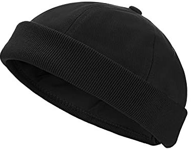 modAS Segler Cap Seemannsmütze - Docker Mütze Docker-Cap aus Baumwolle in Schwarz