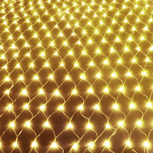 WxiaoD Luci a rete per esterni 6x4m 880LED, IP44, impermeabili, per interni, per camera da letto, decorazioni natalizie (Luce Calda)