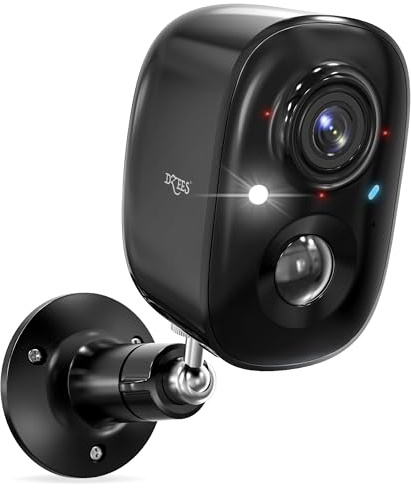 Dzees Security Camera Outdoor Wireless - Upgrade 2K 3MP Battery Powered WiFi Outdoor Camera Wireless, Spotlight, Siren, AI Dectection, Color Night Vision, IP66 Waterproof Cloud/SD-Black