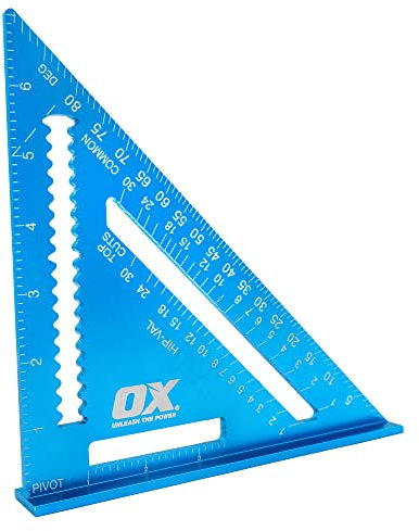 OX Tools Pro Aluminium Rafters Square Metric - 180mm, Blue