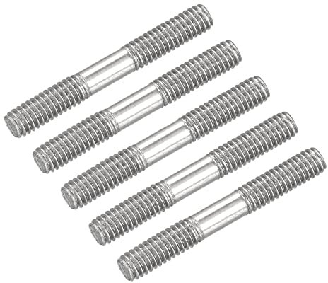 METALLIXITY Doppelseitige Stiftschrauben (M4-Gewinde 30 mm Länge) 5 Stück, 304 Edelstahl-Doppelgewindestangenbolzen – für die Hauswartung
