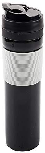 350ml Portable Presse à Café Bouteille Durable Thé Cafetière Espresso Brasseur Gobelet Tasse d'eau Potable pour Voyager À La Maison Bureau Utilisation en Plein Air(Le Noir)