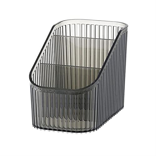 DASITON Organizer Trucchi di Grande Capacità, Porta Pennelli Trucco Make up Organizer Acrilico Organizzatore Trucchi con 3 Scomparti, Porta Trucchi Organizer da Bagno e Camera da Letto (Nero S)