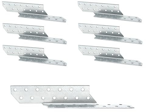 DOJA Barcelona | Sparrenpfettenanker | 170 x 32 mm | Rechts | 6er Pack | Schwerlast-Winkelverbinder | Rechtshändige Balkenverbinder für den Hochbau, Brücken, Holzverbinder für Latten, Leisten