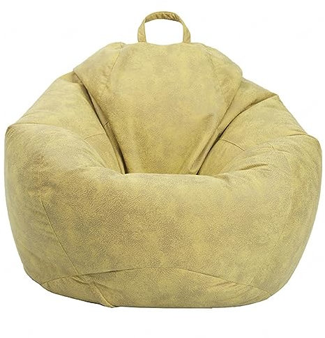 NIBHZ Sitzsack ohne Füllstoff mit 2-in-1-Funktion für bequemes Sitzen und Liegen | Der Doppelwirkstoff für entspannte Momente drinnen und draußen, gelb, 100 x 120 cm