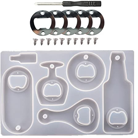 Kit de moules en résine pour décapsuleur, décapsuleur, tire-bouchon, moule en résine époxy pour porte-clés, vin, bière, pot pour la maison, ouvre-bière fait main