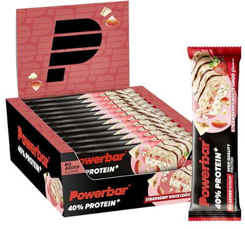 Powerbar 40% Protein + Crisp Bar (12x40g) Strawberry White Choc - Riegel - Protein Riegel