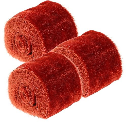 Operitacx 3rollen Diy Samtband Zum Abschneiden Breites Geschenkverpackungs Schleifenband Aus Polyester Dekoratives Band Für Hochzeit Party Basteln Und Geschenkverpackung