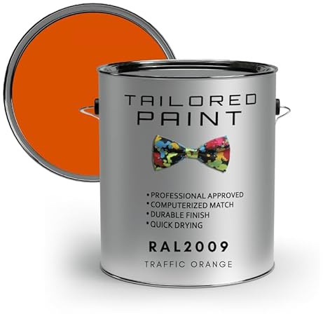 Tailored Paint uPVC Window & Door 1K Paint Brush or Spray On - Matt Finish - RAL2009, Traffic Orange - 250ml Tin