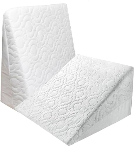 Mankha Bed Wedge Pillow Cushion - Incline Support - For Acid Reflux Back Pain, Snoring & Heartburn - Orthopedic - Reduces Respiratory Problems - Removable Washable Cover (Foam)