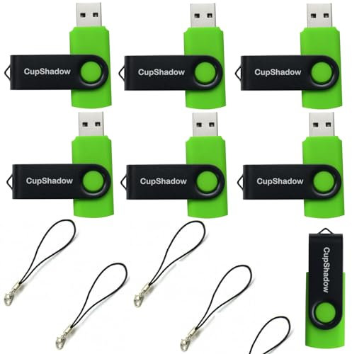 Chiavetta USB da 8 GB, confezione da 15 unità flash USB 2.0, Bulk CupShadow USB (verde)