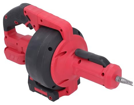 Tarière de Vidange électrique sans Fil avec Câble Flexible, Serpent de Plomberie à Alimentation Automatique pour éviers, Toilettes, Baignoires, ABS (rouge)