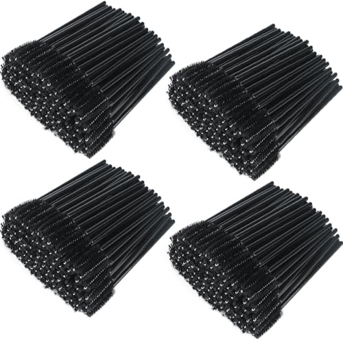 400 Stück Wimpernbürstchen, BetterJonny Mascara Zauberstäbe Wimpern Bürste Mascara Bürstchen für Wimpernverlängerung Eyelash Brush für Beauty-Salon und Hausgebrauch(Schwarz)