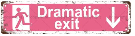 Dramatic Exit Down Arrow Vintage Metal Tin Street Sign Bar Cafe Garage Cave Home Room Wall Bathroom Farmhouse Garden Porch Patio Decor, 16 x 4 Inch