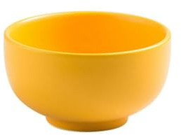 Bol à soupe domestique en céramique émaillée, bol à dessert simple et personnalisé - jaune semi-clair - 14 cm