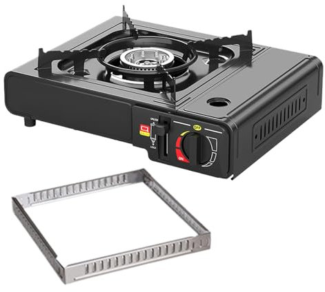 Hornillo de Butano de 3500 W - Hornillo de Ga s Portátil para Camping y Barbacoa, Estufa de Ga s Portátil con Encendido Automático para Viajes, Senderismo, Montañismo