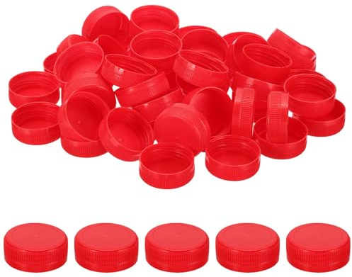 PATIKIL Bouchon en Plastique Interne 38mm/1.5, 100Pcs Bouchons De Remplacement À Vis pour Bouteilles De Stockage pour Bricolage DIY Jus Eau Lait, Rouge