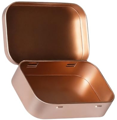 DEKKRYNFV Cajas organizadoras de hierro retro con tapa abatible, solución de almacenamiento para el hogar, portátil, juego de 2 cajas de almacenamiento para el hogar