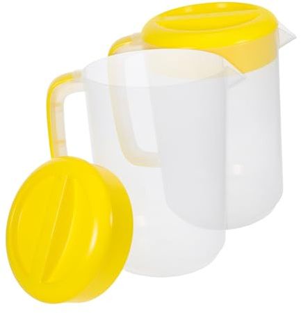 Healifty 2 Piezas Jarra de Agua Fría de Plástico con Tapa y Capacidad Grande con de Medición para Control Preciso Ligera y Portátil para Camping y Frigorífico