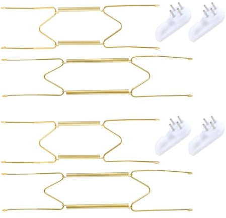 ZORVYN Ensemble de 4 Crochets Muraux Invisibles en Acier Inoxydable, Porte et Accroche Assiette pour Plaques Décoratives et Œuvres d'Art (8 et 10)