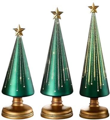Gacqpli Weihnachtsbaum Nachtlicht Mit Sternen, 3 Teile Kunstharz Weihnachtsbaum Schmuck, Wohndekoration Für Wohnzimmer Schlafzimmer Auto Schule Wohnheim Party Erntedankfest Klassenzimmer Zuhause