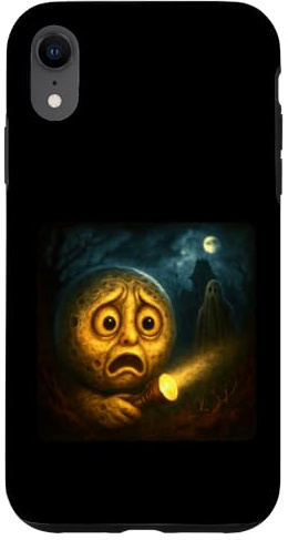 Moon Scary Horror Night Flashlight Halloween Ghost Case for iPhone XR