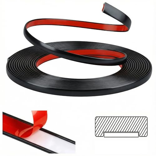 4M x 1cm Black Wall Trim Self Adhesive, Peel and Stick Tile Edge Trim | Thick Flexible PVC High Adhesion Waterproof Easy to Cut Odourless for Kitchen Bathroom Mirror Door Window Photo Frames DIY