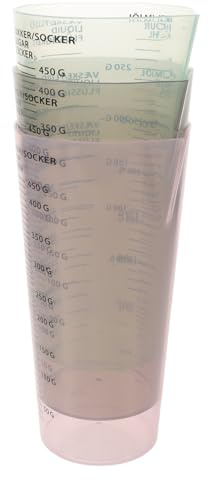 GLEAVI 3 Pièces Tasse à Mesurer pour Lessive Liquide en Plastique Ultralégère avec Graduation Précise, pour Assouplissant, pour Voyage et Paquet de Sport