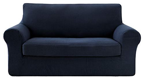 Deconovo Copridivano 2 Posti Elasicizzato Fodera Protettiva per Divano da 145cm a 180cm Blu Navy