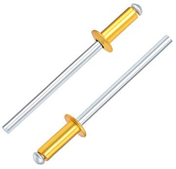 Blindnieten, Aluminium, 1/8 x 23/64 Zoll, Dome Head Blind 5-7 Gap Gold 200 Stück