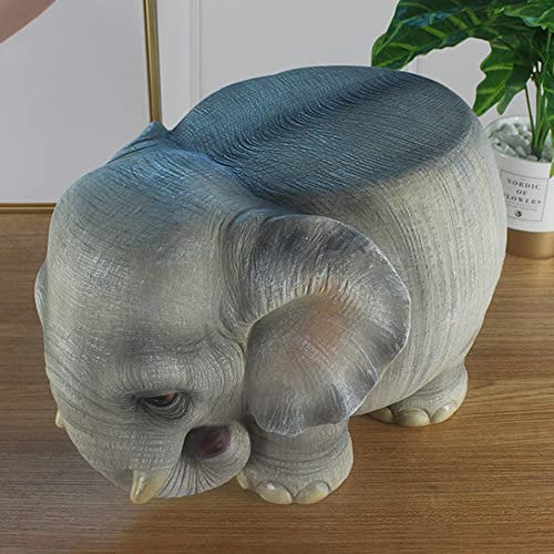 JYCCYIHENG Estatua De Elefante Pequeño Taburete De Pie, 11.4inches Alto, Creativo Decoración del Hogar Decoración Reposapiés Pequeño Taburete, Sala De Estar, Sofá