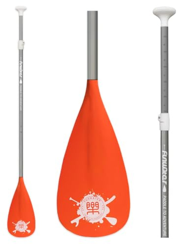 FunWater Pagaia SUP – 3 pezzi regolabile Stand Up Paddle Board Paddle Board – Tavola da paddle leggera e galleggiante – Durevole e riponibile, lame in nylon rinforzate, colpo efficiente