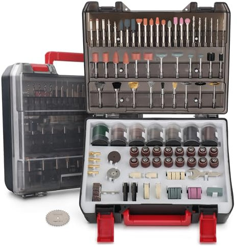 Hi-Spec 305pc Rotary Tool Accessories Bit Set. Compatible 1/8 3.2mm Collets, Sanding, Cutting, Polishing, Drilling Bits & More in a Portable Tool Box Case