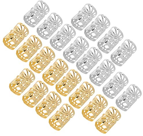 SOLUSTRE 100st Haarzopf Ringe Silber Haarperlen Für Zöpfe Für Mädchen Haarmanschetten Ringe Für Frauen Haarschmuck Für Frauen Zöpfe Loc-schmuck Für Haar-dreadlocks Fräulein Aluminium