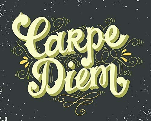 GQWJKSZ Carpe Diem Word Art Placa de metal retro Letrero vintage Cita motivacional Art-8x12in/Decoración de pared para el hogar, cocina y exteriores