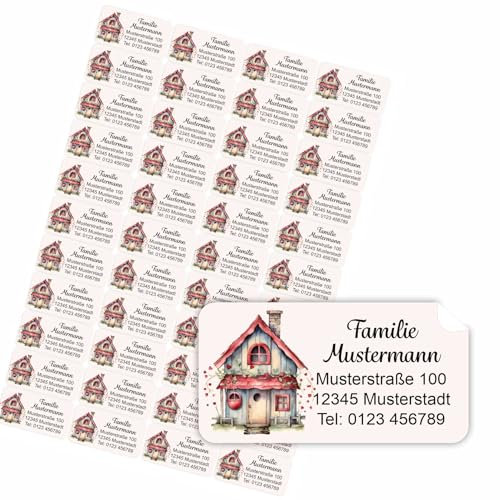 Adressaufkleber - 44 Stück Personalisierte Aufkleber mit Name und Adresse für Deine Post oder zur Kennzeichnung Deiner persönlichen Sachen (Style 10)
