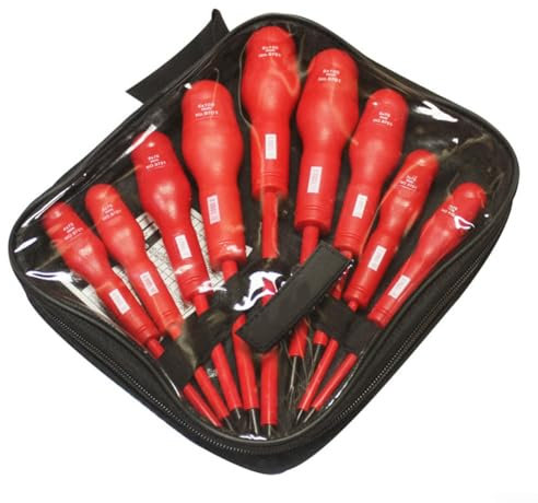 Set di cacciaviti magnetici, 9 set di cacciaviti a croce isolati con intaglio per elettricista magnetico ad alta tensione