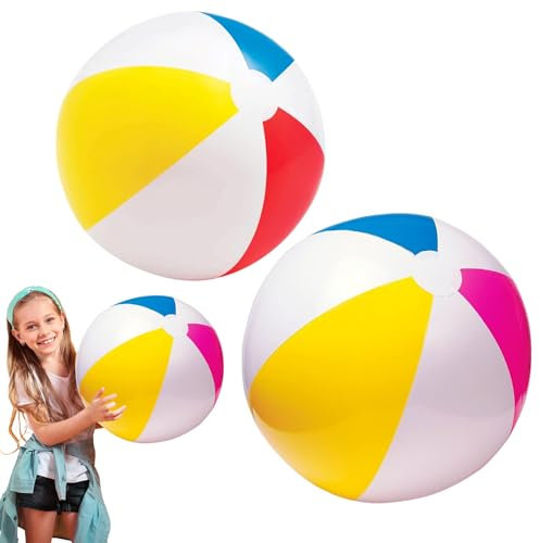 Pelotas de playa de 20 pulgadas y pelota de playa inflable de 24 pulgadas para niños y adultos, juguetes de piscina, juguete de agua, bolas de piscina ligeras, bolas de recreación de agua, pelota de