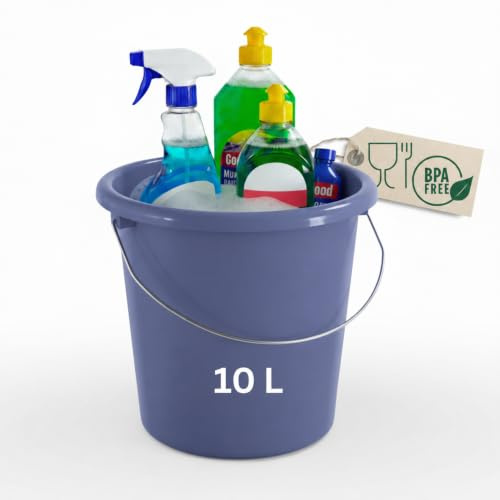 Novaliv Eimer 10L Blau mit Maßeinteilung - Putzeimer 10 Liter ? 28,5 cm Praktischer Allrounder mit Skala für Haushalt & Garten ideal als Haushaltseimer, Wassereimer, Wischeimer, Bucket