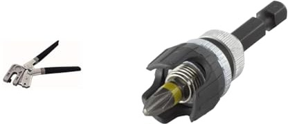 Fartools 212002 Pince pour Rail à placoplâtre & wolfcraft 4055000 - Adaptateur de Vissage à Profondeur Limitée - Pour Plaques de Plâtre - Avec Aimant et Butée de Profondeur, Hexagonale, Einzelpack