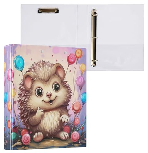 3-Ring-Ordner mit niedlichem Igel, 3,8 cm, Lehrerbuch mit Taschen