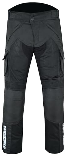 Sommer Motorrad-Textilhose mit Protektoren,Abnehmbare Wasserdciht Membran,Mesh Motorradhose für Herren,Textil Wasserdicht Hose (DE/NL/SE/PL, Alphanumerisch, 5XL, Regular, Regular, SCHWARZ)