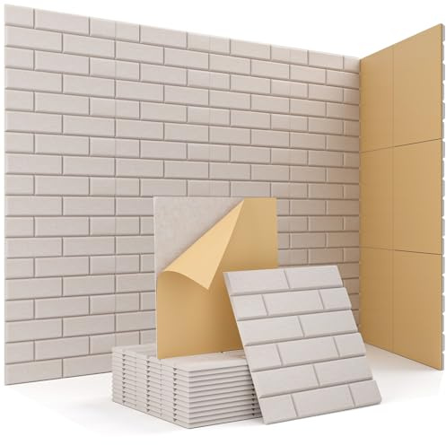 Akustikplatten Selbstklebend, 18 Stück Schallabsorber für Wand, Tür, Decke, Acoustic Panels, Studio, Wohnzimmer, Schlafzimmer, Buero, Gaming, 30 x 30 x 0,9cm, Akustikpaneele Beige